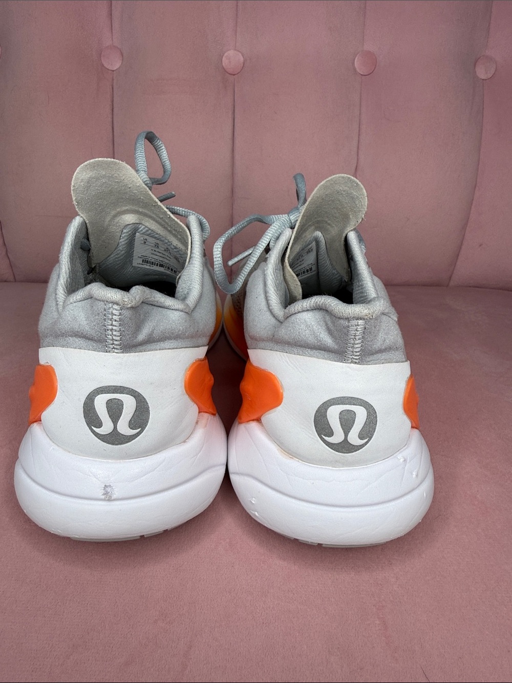 Lululemon Blissfeel Running Shoes Size 9 Vapor Highlight Orange White Sneakers - Picture 5 of 14